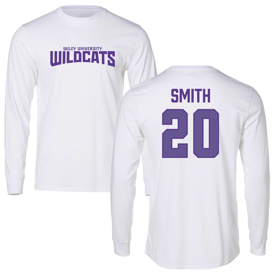 Wiley University Softball White Classic Performance Long Sleeve - #20 Serenity Smith