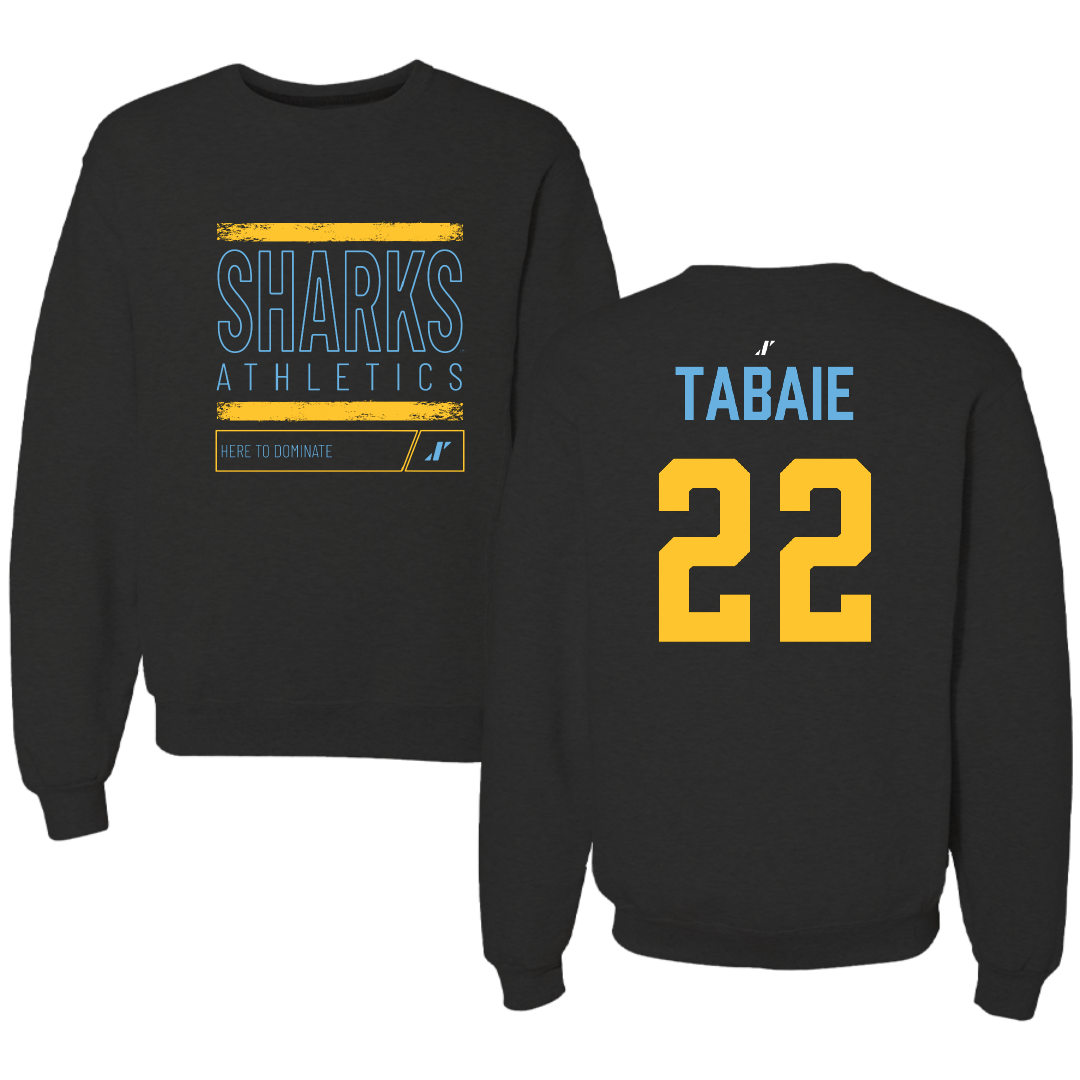 Long Island University Baseball Black Dominate Crewneck - #22 Noah Tabaie