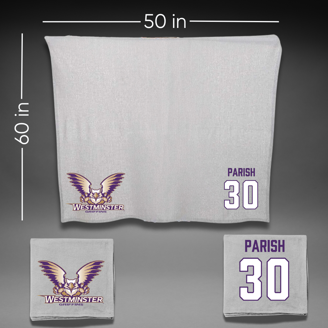 Westminster University (Utah) Lacrosse Gray Blanket - #30 Kaitlyn Parish