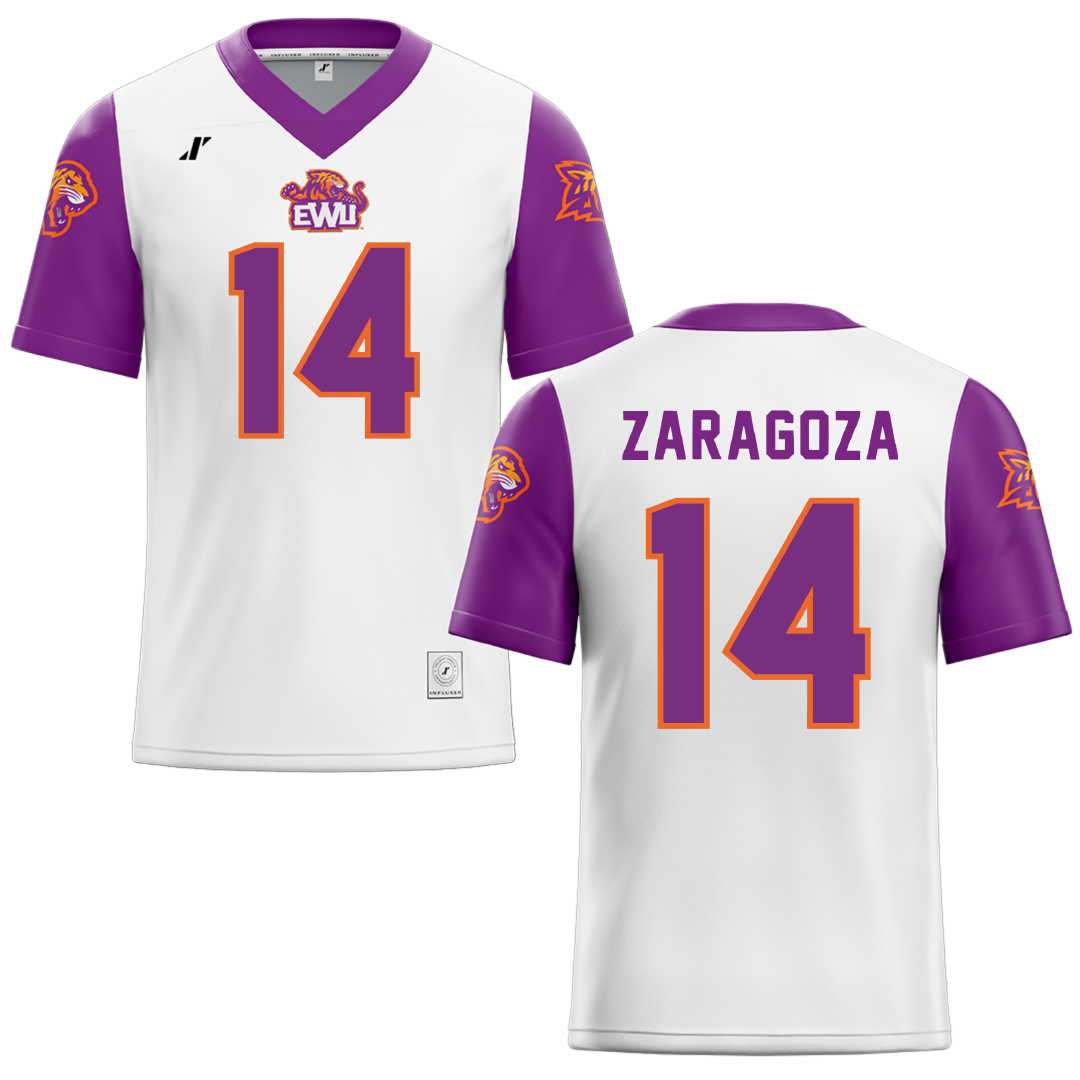 Edward Waters University White Football Jersey - #14 Shamar Zaragoza