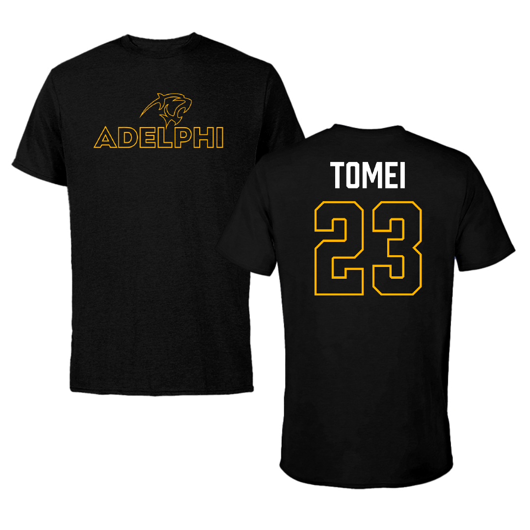 Adelphi University Lacrosse (M) Black Performance Tee - #23 Christian Tomei