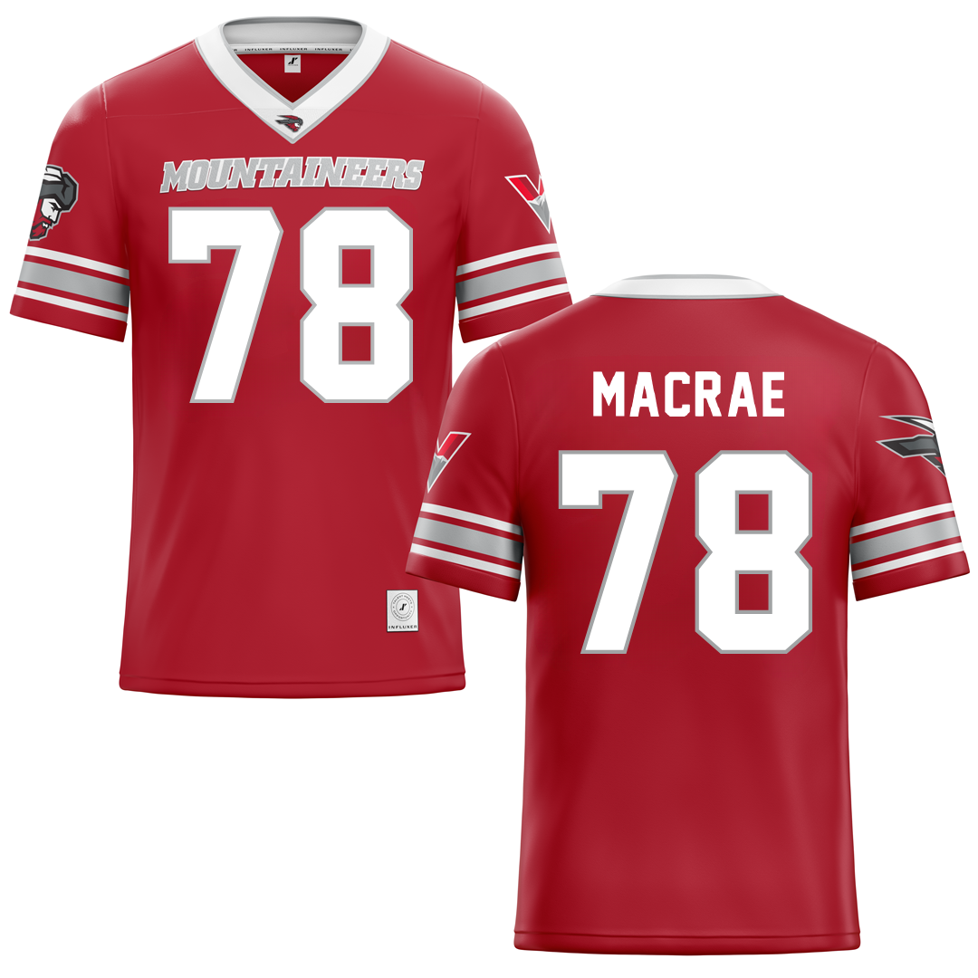 Western Colorado University Red Football Jersey - #78 Luke MacRae