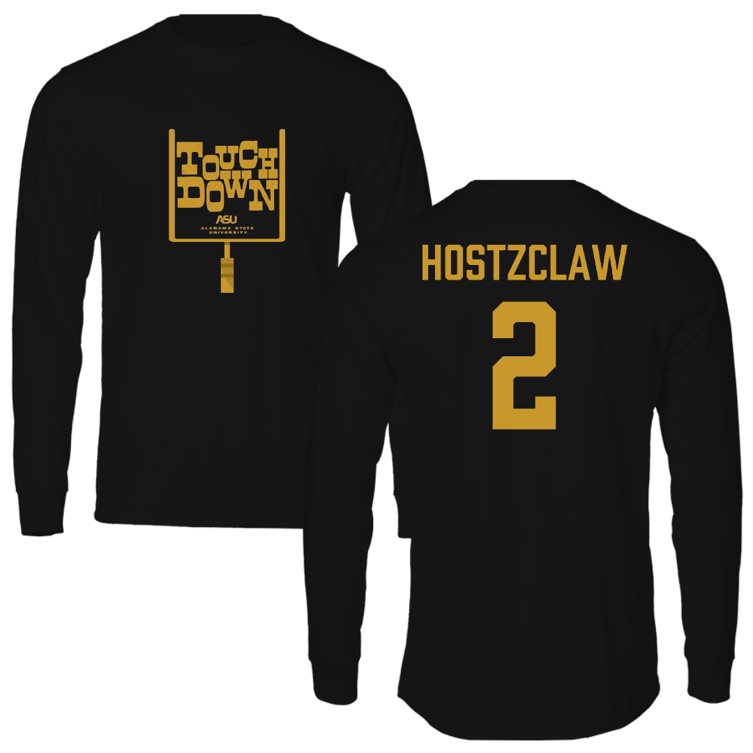 Alabama State University Football Black Touchdown Performance Long Sleeve - #2 Jamarie Hostzclaw
