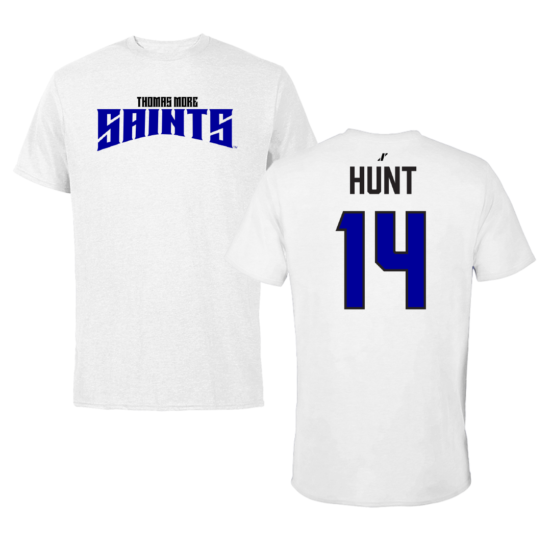 Thomas More University Basketball White Classic Tee - #14 Morgan Hunt
