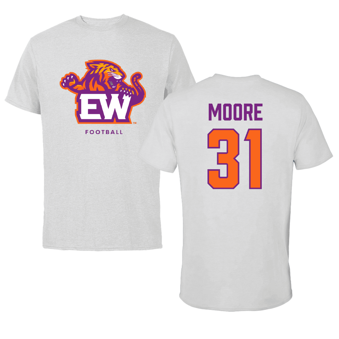 Edward Waters University Football Light Gray Performance Tee - #31 Kalib Moore