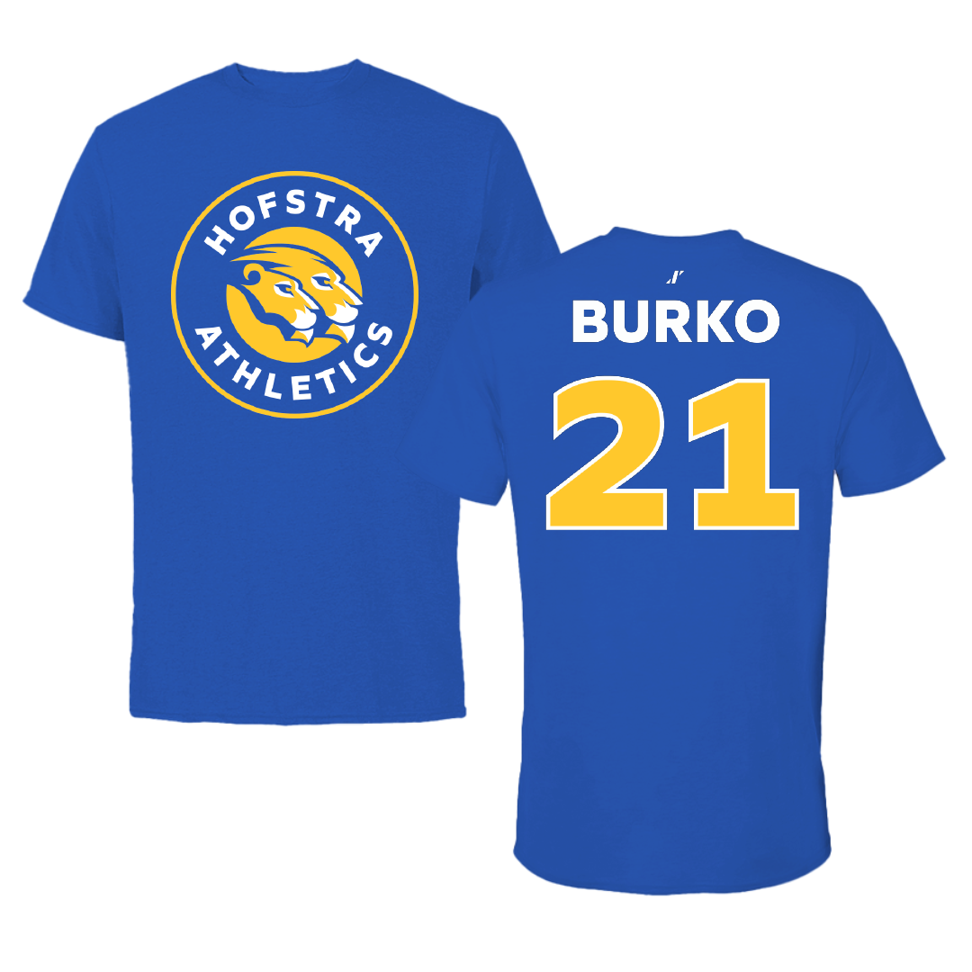 Hofstra University Soccer (M) Blue Tee - #21 Daniel Burko