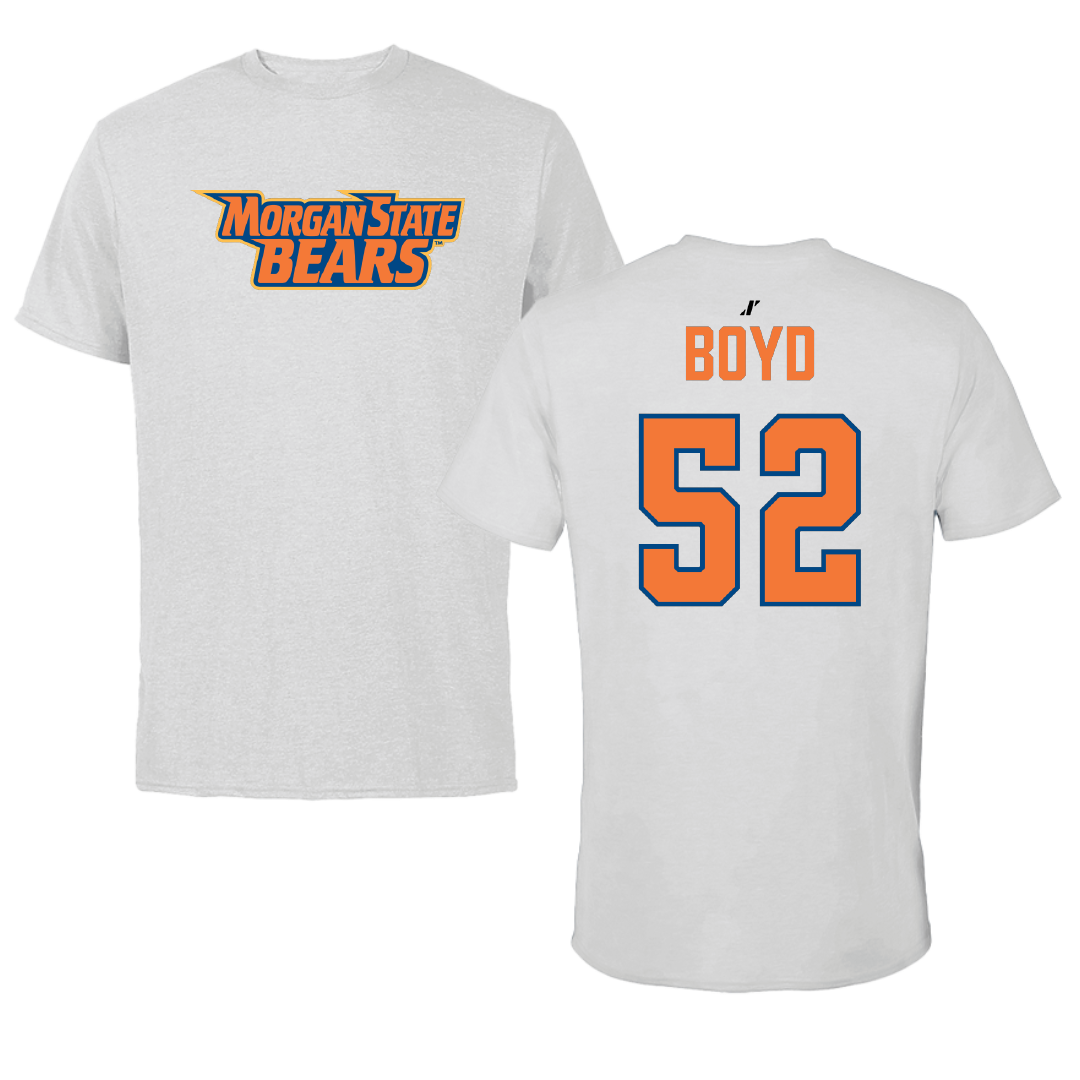 Morgan State University Football Light Gray Performance Tee - #52 Kristopher Boyd