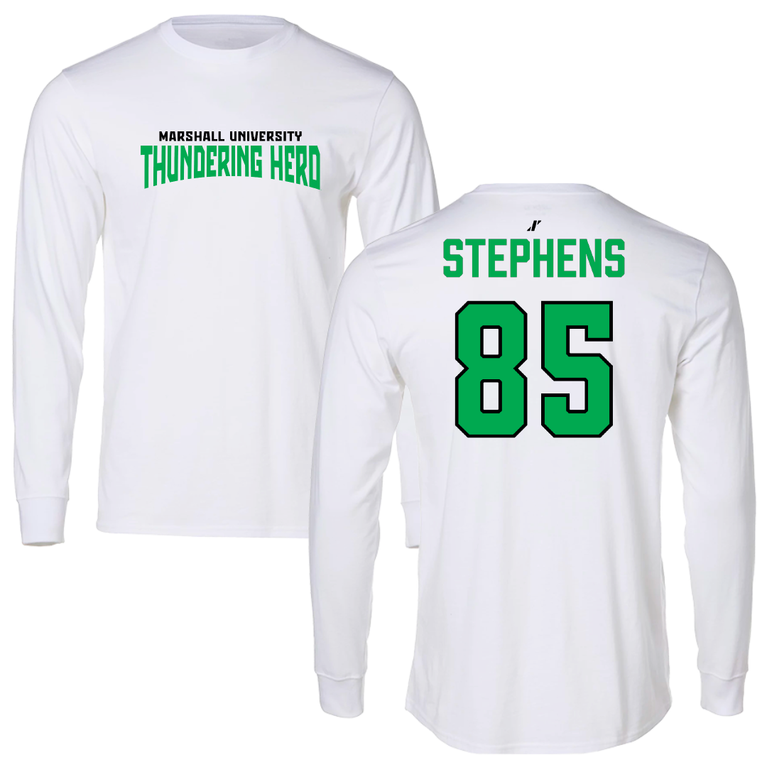 Marshall University Football White Classic Long Sleeve - #85 Tracy Stephens