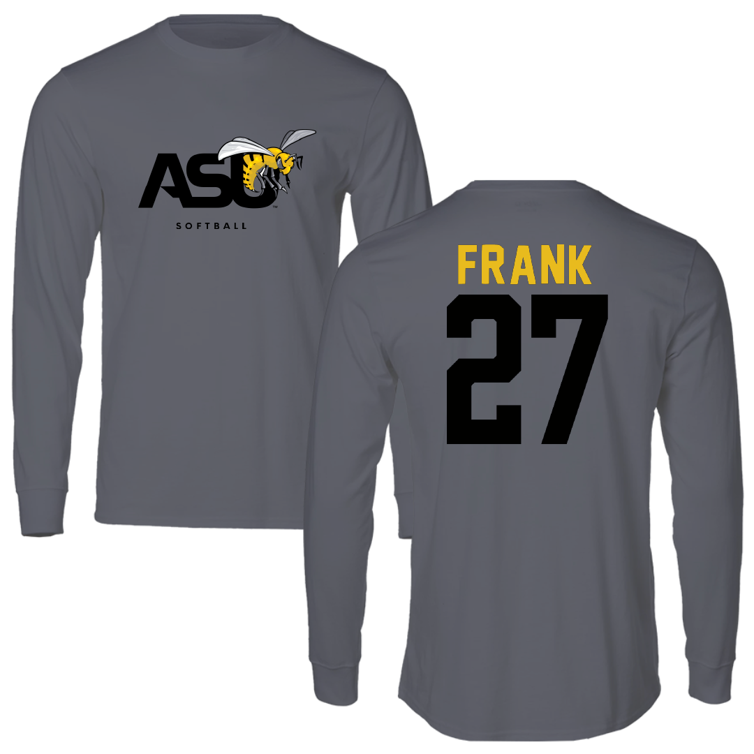 Alabama State University Softball Dark Gray Long Sleeve - #27 Ayana Frank