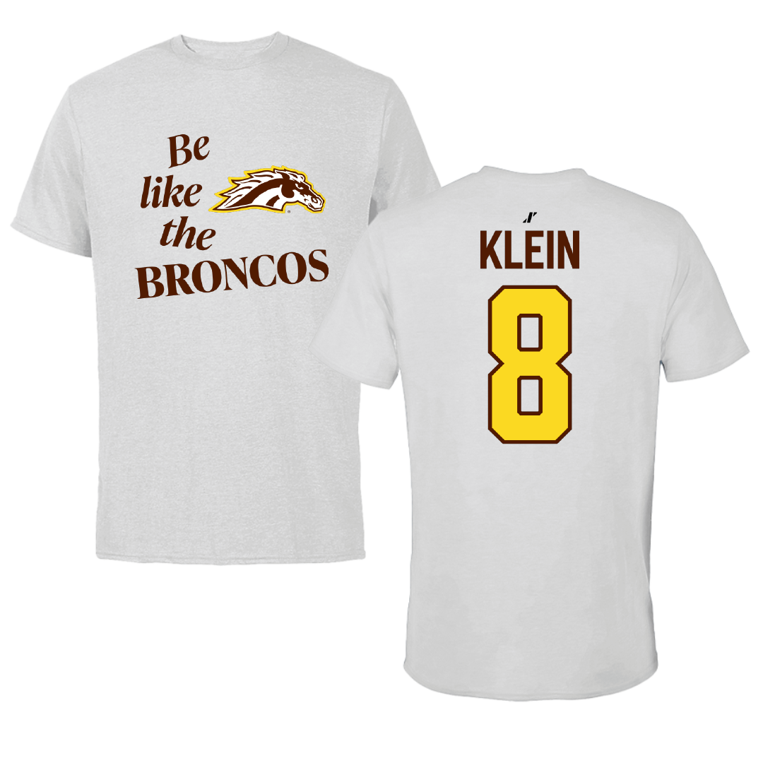 Western Michigan University Soccer Light Gray Be Like Us Performance Tee - #8 Jordan Klein