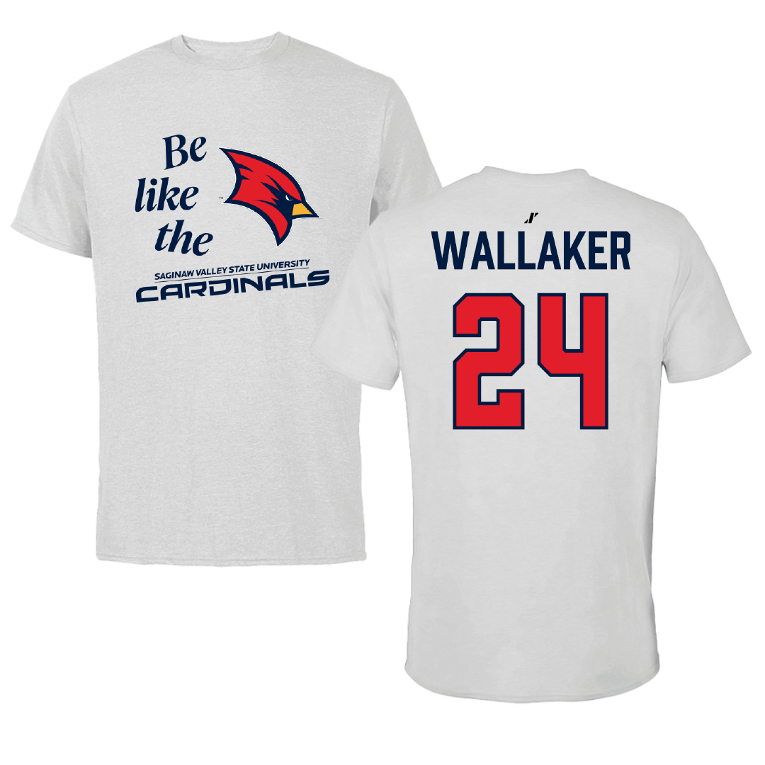 Saginaw Valley State University Basketball (M) Light Gray Be Like Us Tee - #24 Cade Wallaker