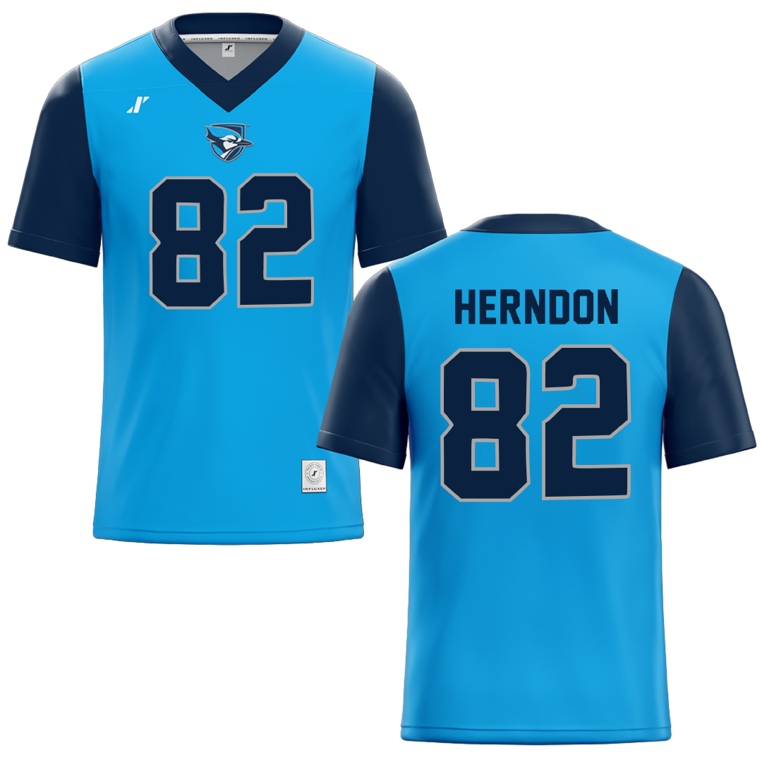 Elmhurst University Blue Football Jersey - #82 Ryan Herndon