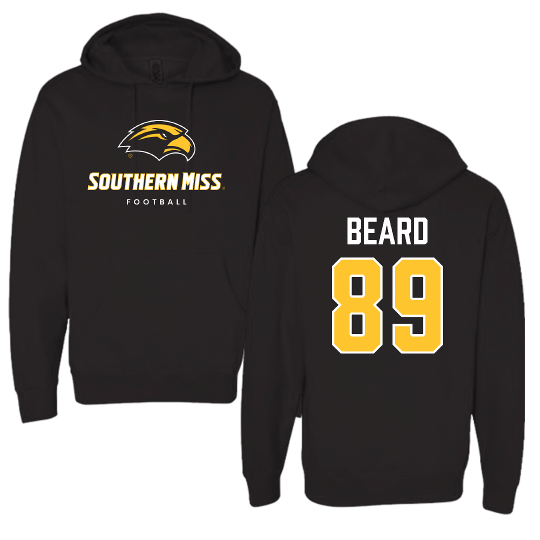 The University of Southern Mississippi Football Black Hoodie - #89 Luke Beard