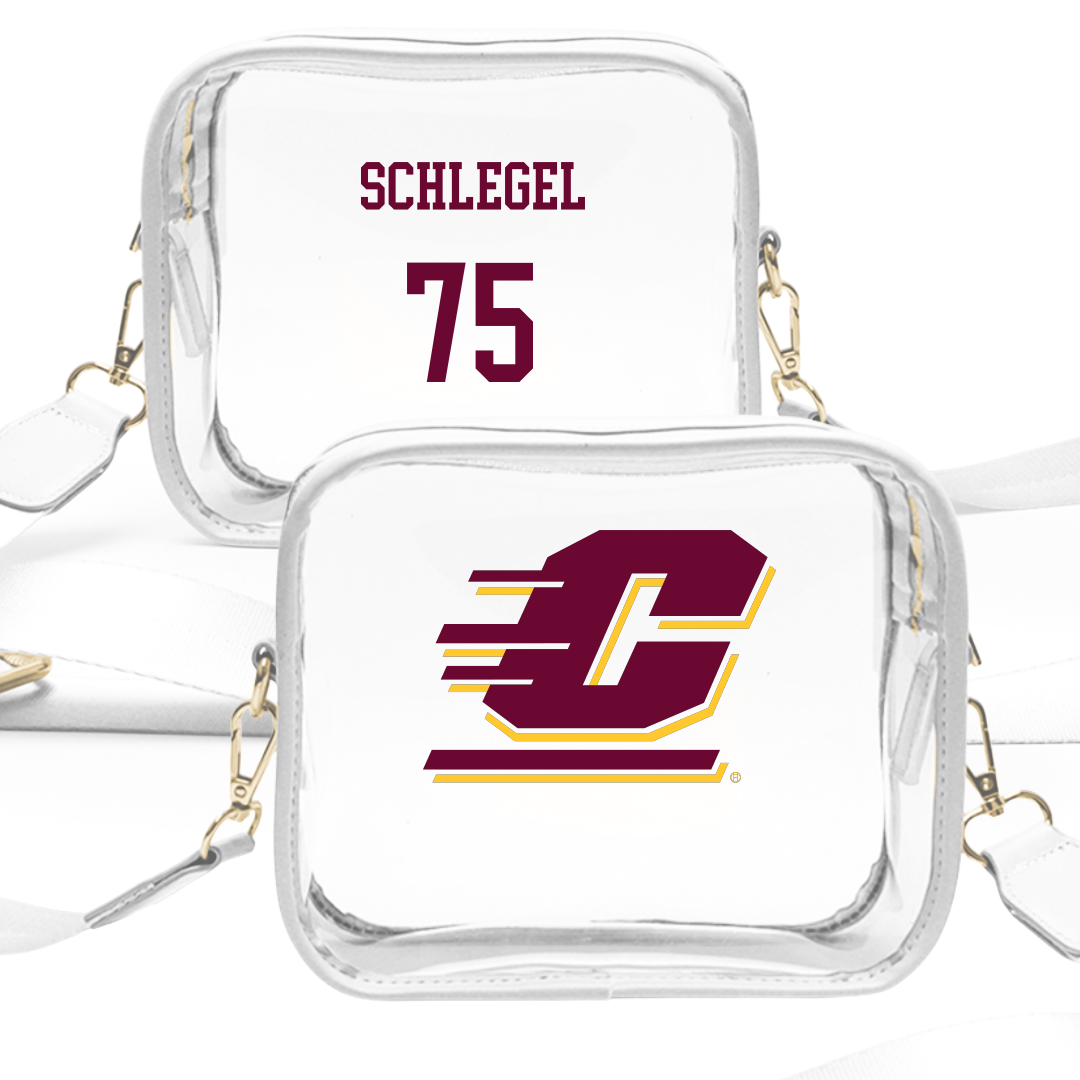 Central Michigan University Football White Clear Stadium Bag - #75 Blake Schlegel