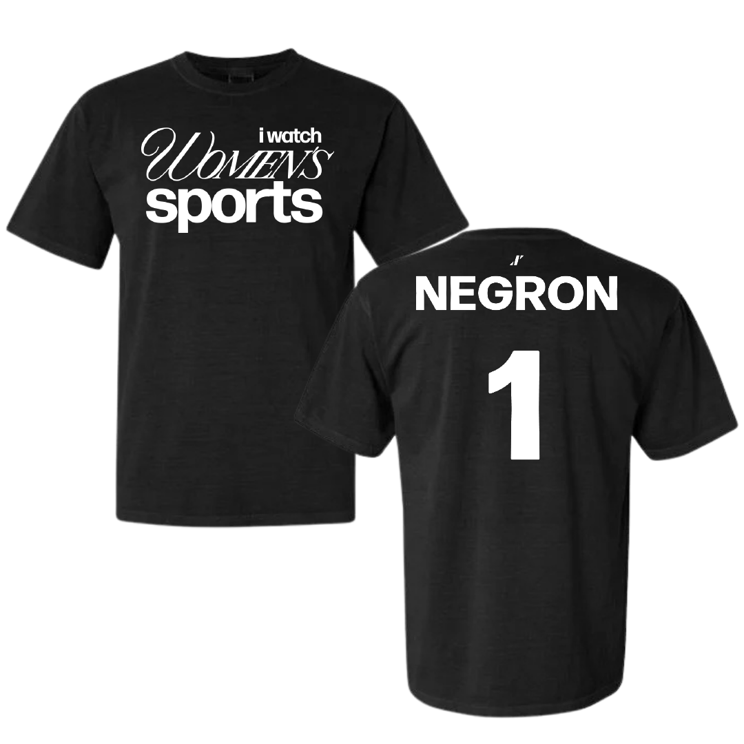 Bryant University Soccer Black WHM Comfort Colors Tee - #1 Selena Negron
