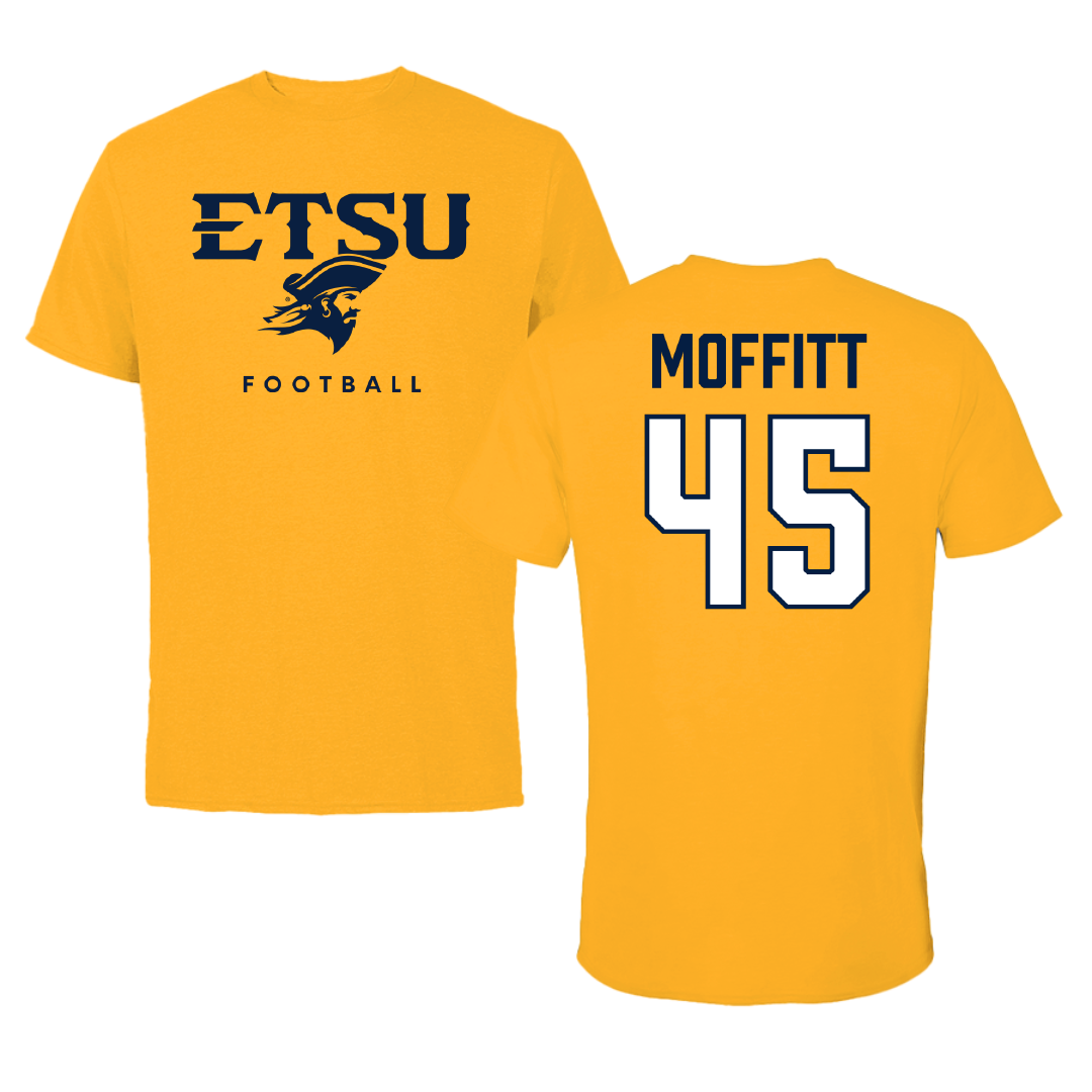 East Tennessee State University Football Gold Tee - #45 Trevor Moffitt