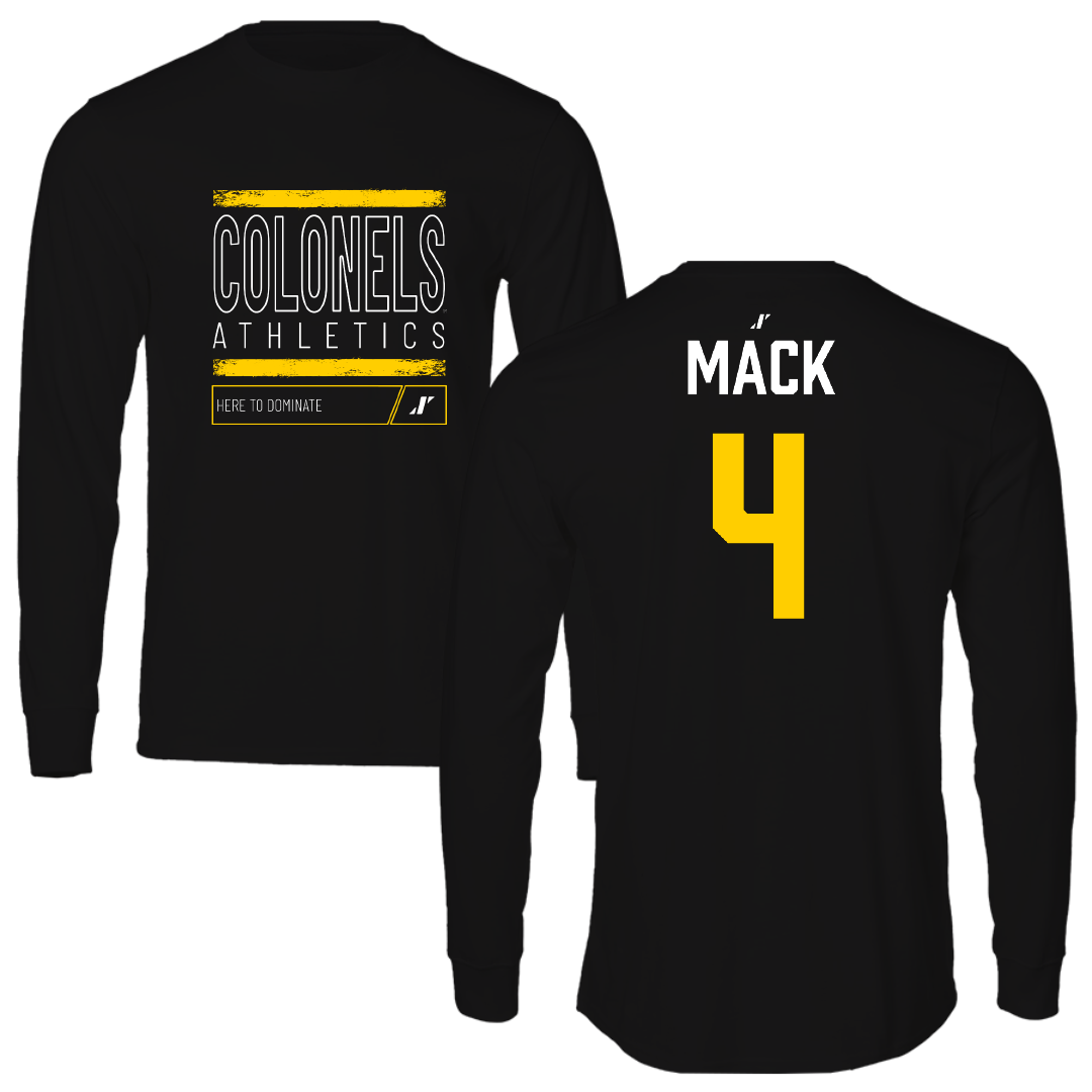 Centre College Football Black Dominate Performance Long Sleeve - #4 Stephen Mack
