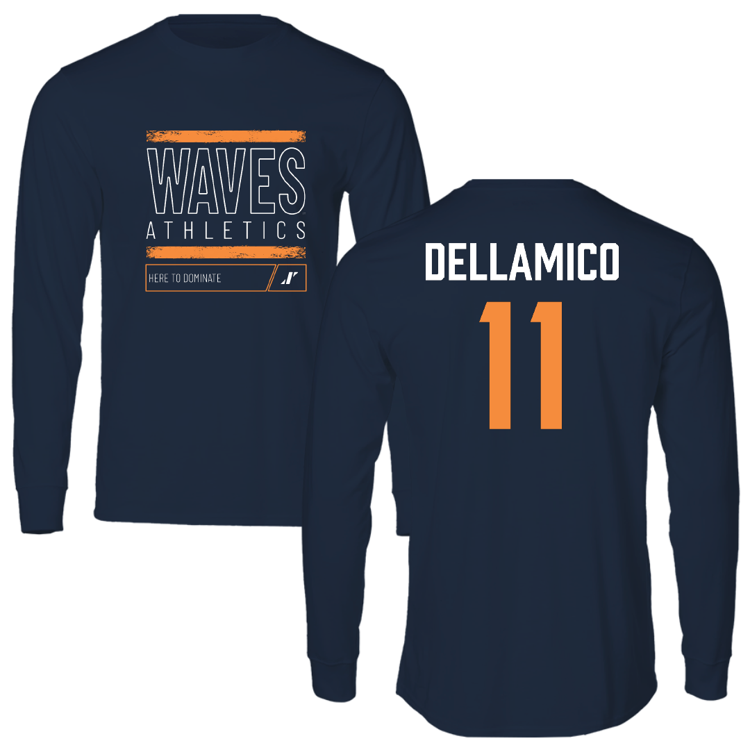 Pepperdine University Baseball Navy Dominate Performance Long Sleeve - #11 James DellAmico