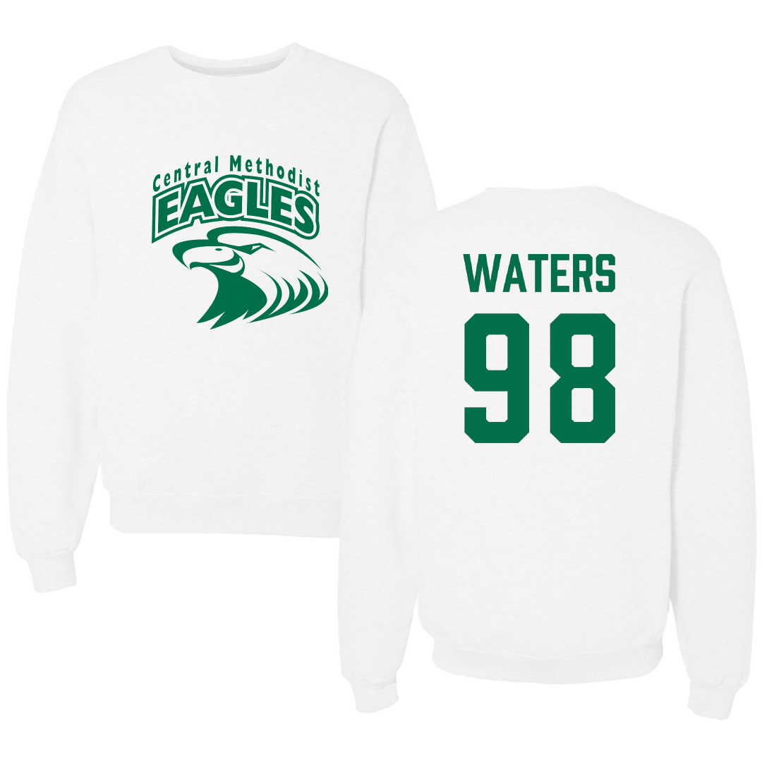 Central Methodist University Football White Crewneck - #98 Tavy Waters
