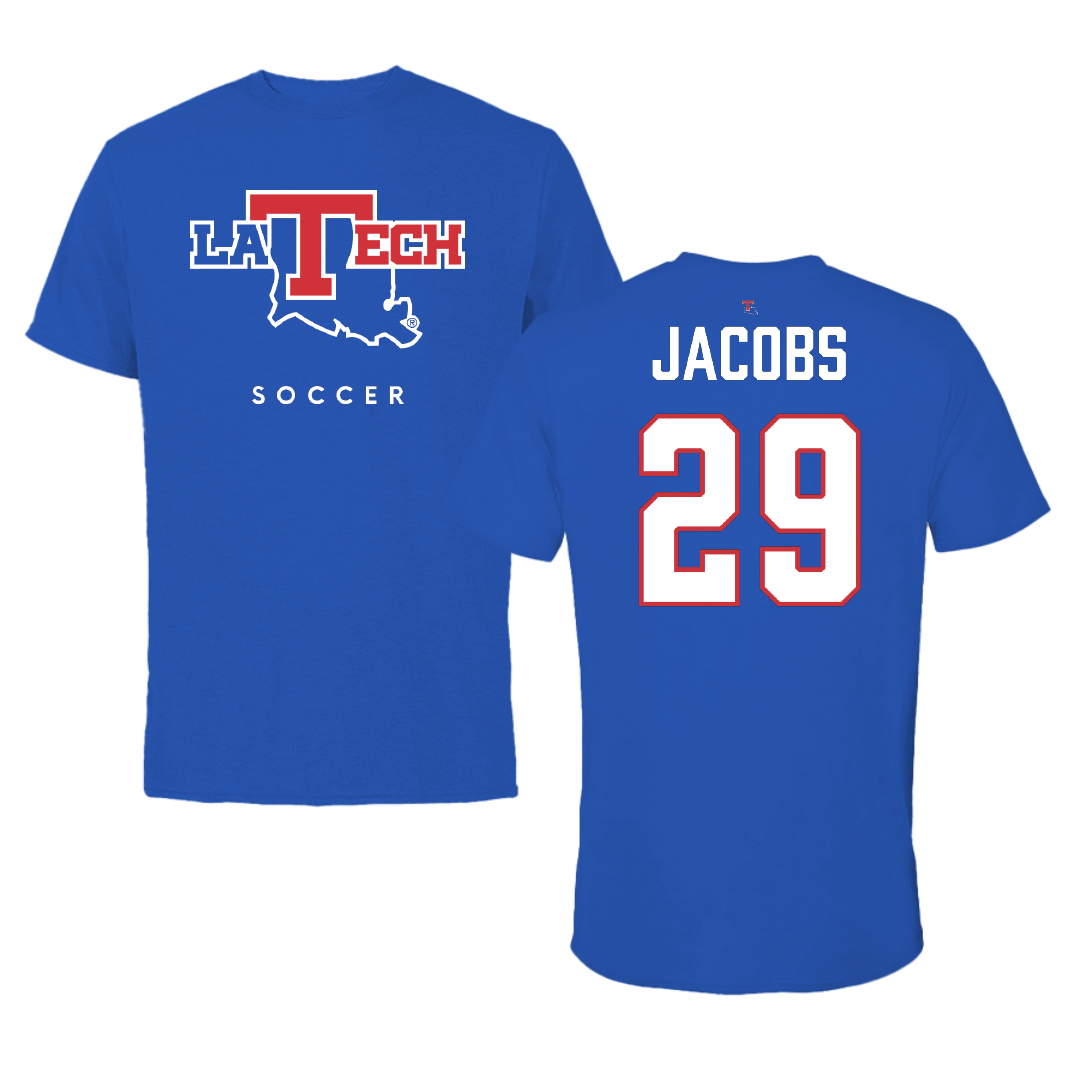 Louisiana Tech University Soccer True Royal Tee - #29 Avery Jacobs