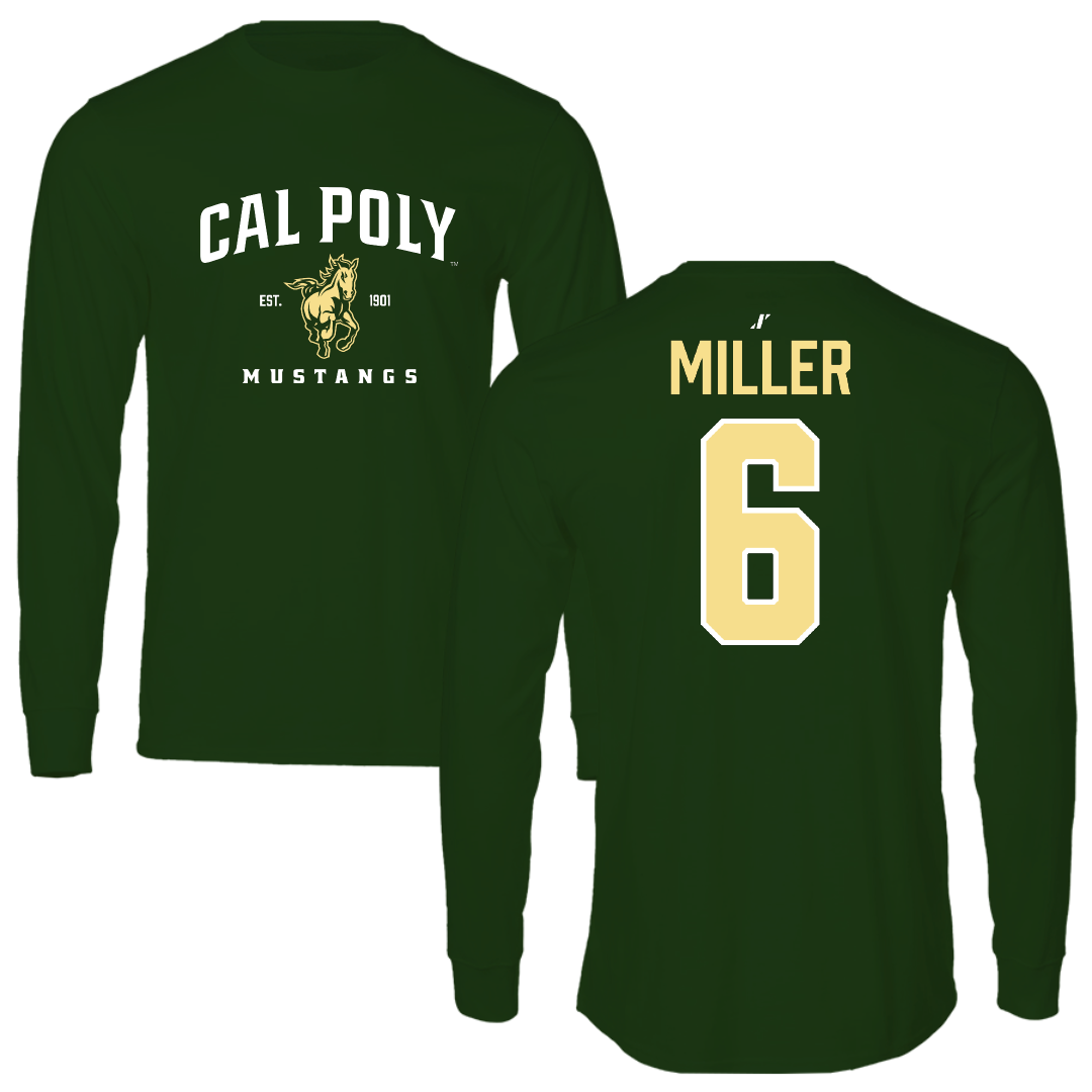 Cal Poly Soccer Forest Green General Long Sleeve - #6 Jackson Miller