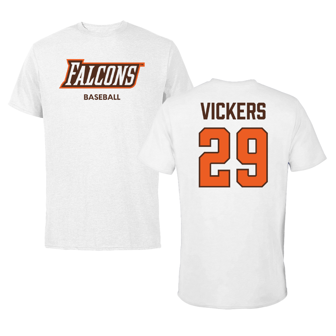 Bowling Green State University Baseball White Performance Tee - #29 Lance Vickers