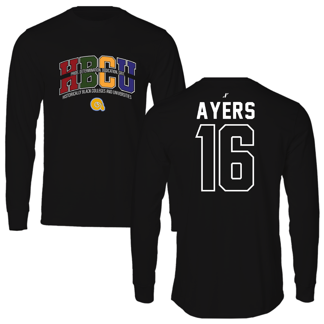 Albany State University Softball Black HBCU Long Sleeve - #16 Keyatta Ayers