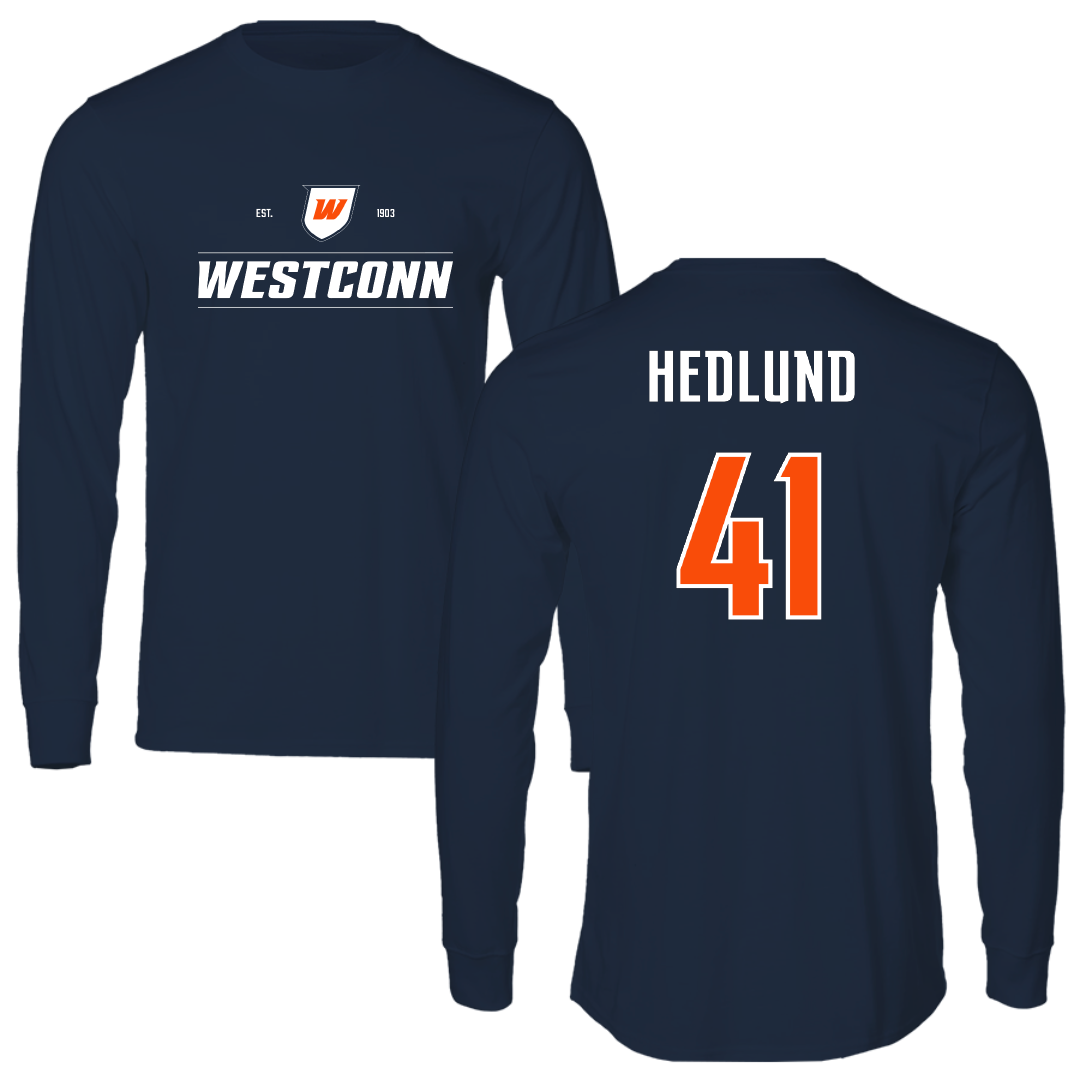 Western Connecticut State University Ice Hockey (M) Navy General Performance Long Sleeve - #41 Malte Hedlund