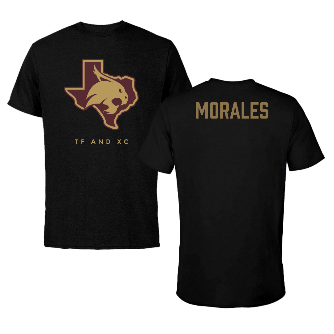 Texas State University TF and XC Black Tee - Nathaniel Morales