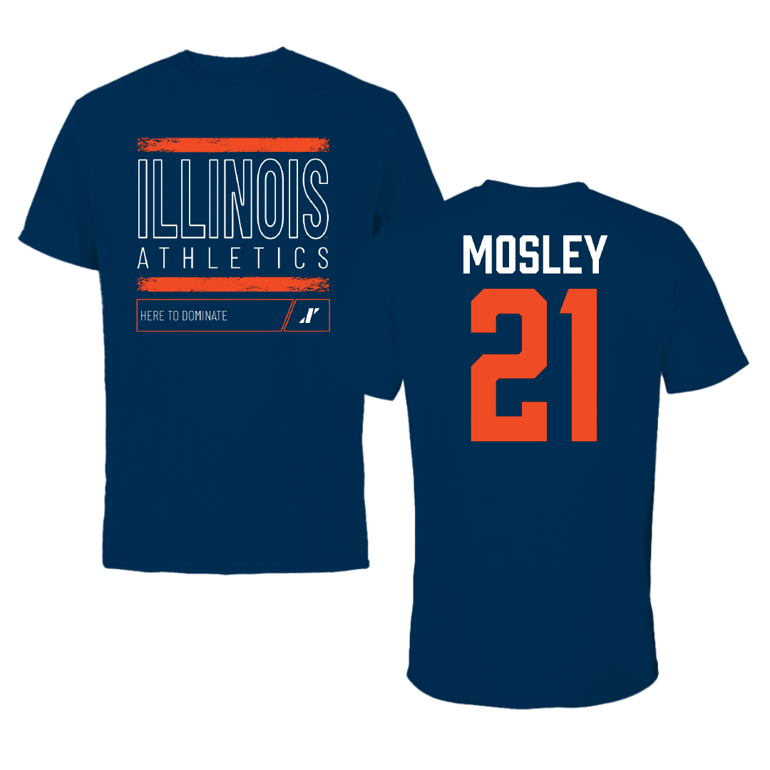 University of Illinois Softball Navy Dominate Performance Tee - #21 Delaney Mosley