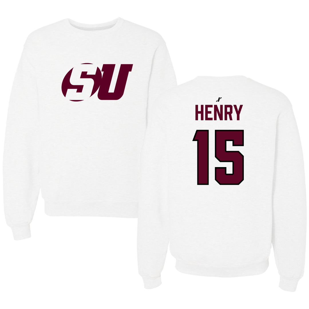 Schreiner University Baseball White Crewneck - #15 Wyatt Henry