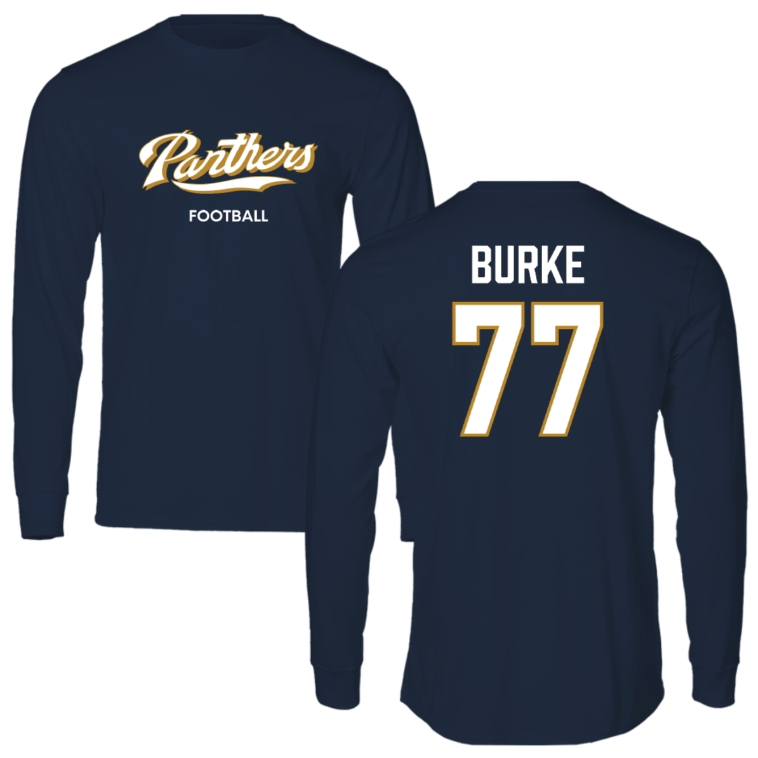 Florida International University Football Navy Performance Long Sleeve - #77 Travis Burke