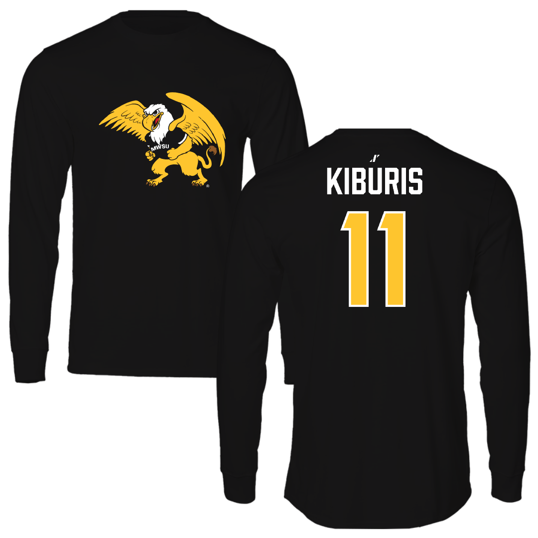 Missouri Western State University Basketball (M) Black Performance Long Sleeve - #11 William Kiburis