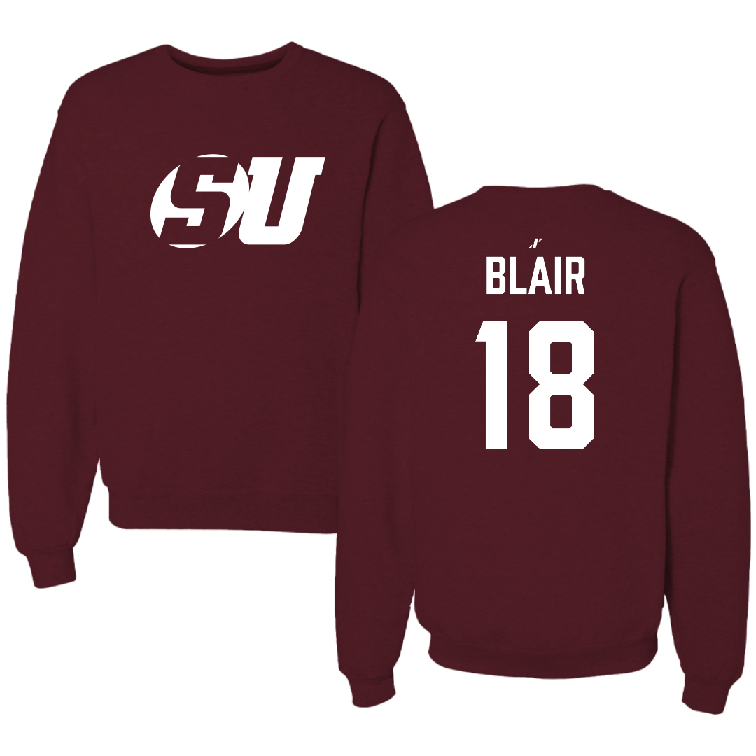 Schreiner University Baseball Maroon Crewneck - #18 JD Blair