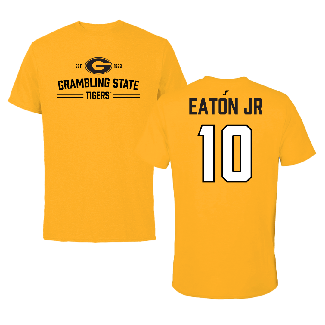 Grambling State University Football Gold General Tee - #10 Byron Eaton Jr