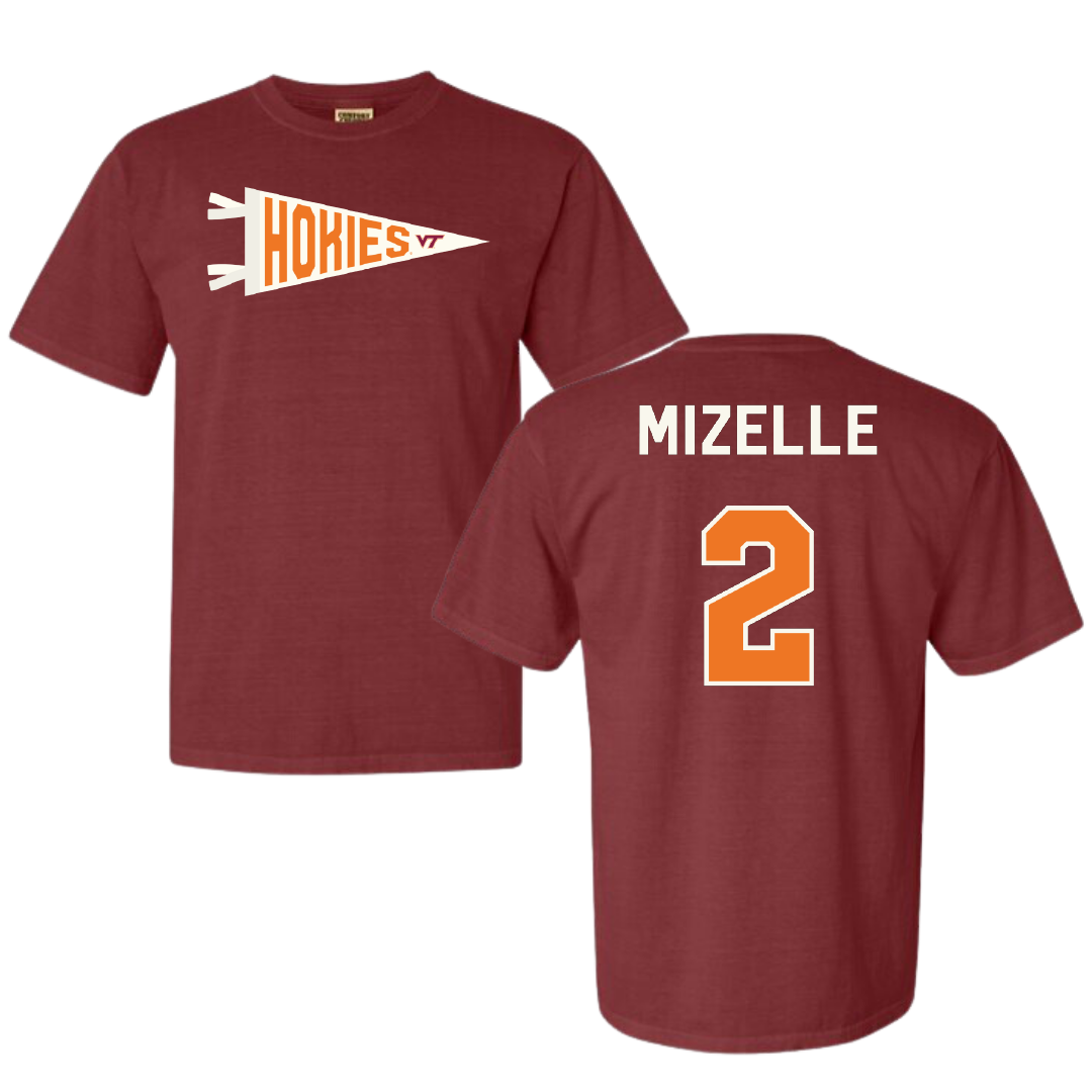 Virginia Tech Softball Maroon Pennant Comfort Colors Tee - #2 Gaby Mizelle