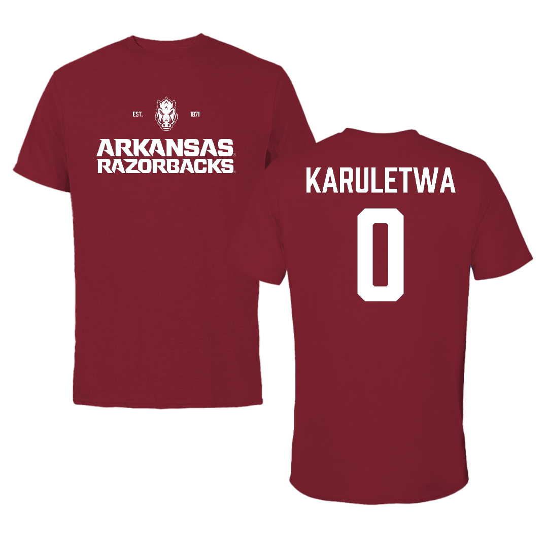 University of Arkansas Basketball Cardinal General Tee - #0 Jaden Karuletwa