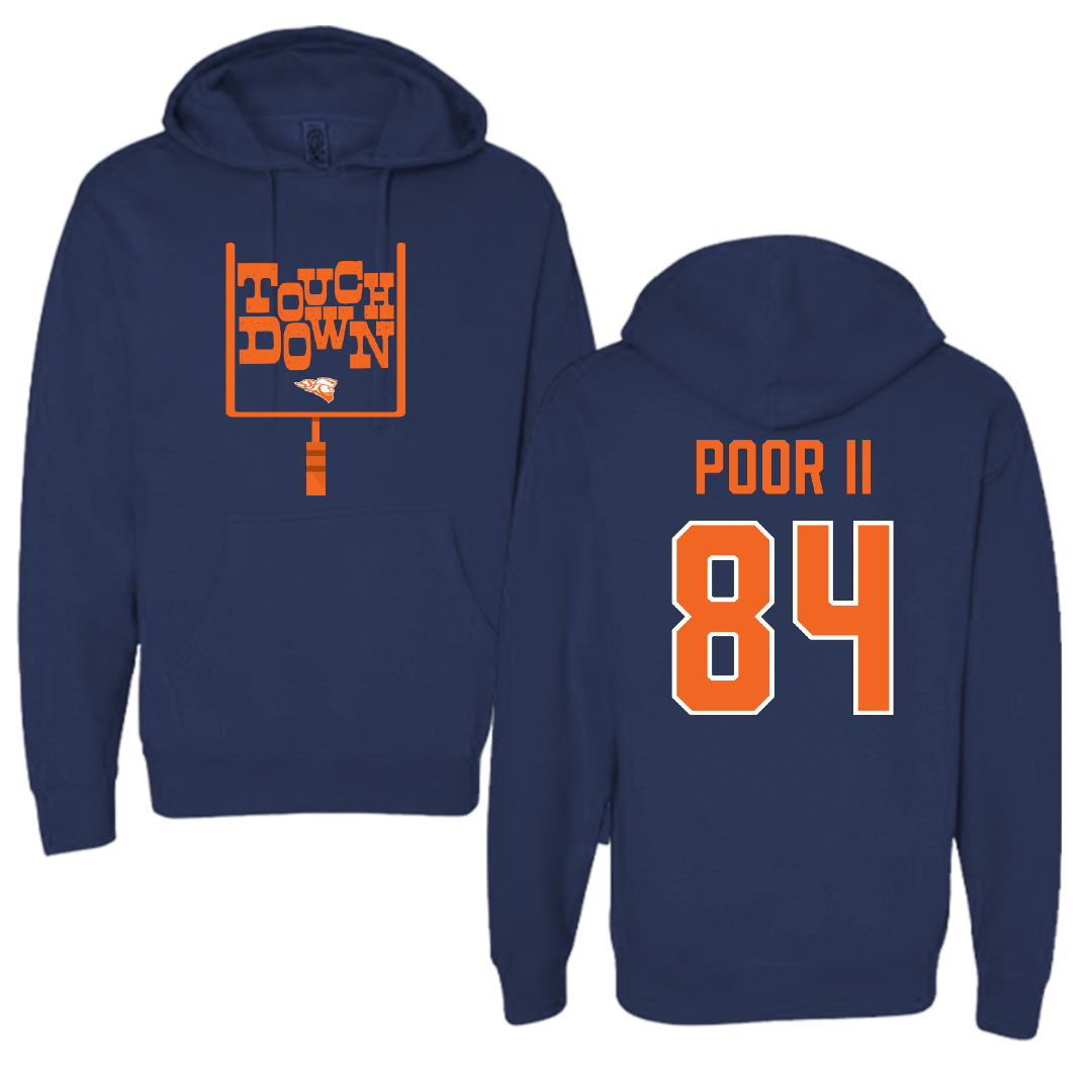 Carroll University Football Navy Touchdown Hoodie - #84 Danny Poor II