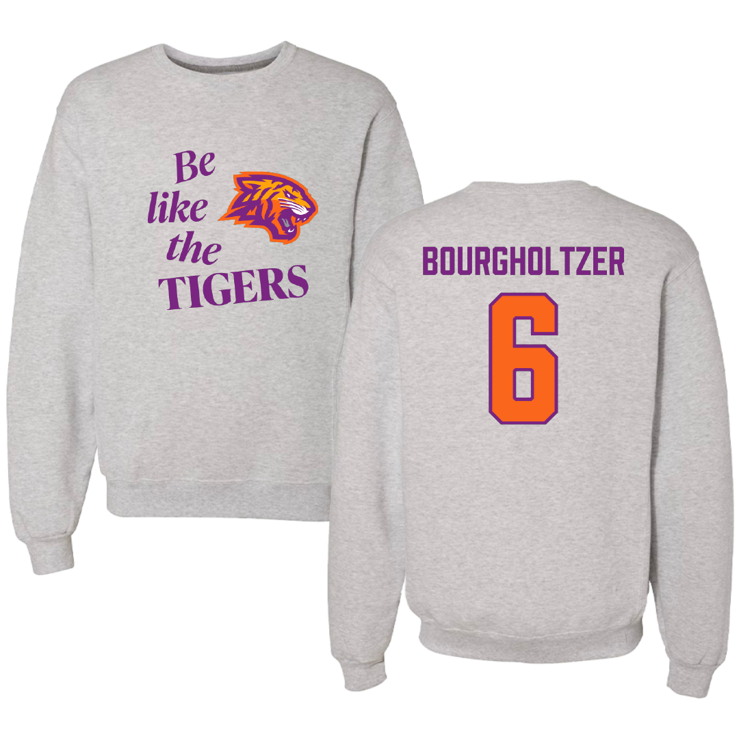 Edward Waters University Softball Light Gray Be Like Us Crewneck - #6 Macie Bourgholtzer