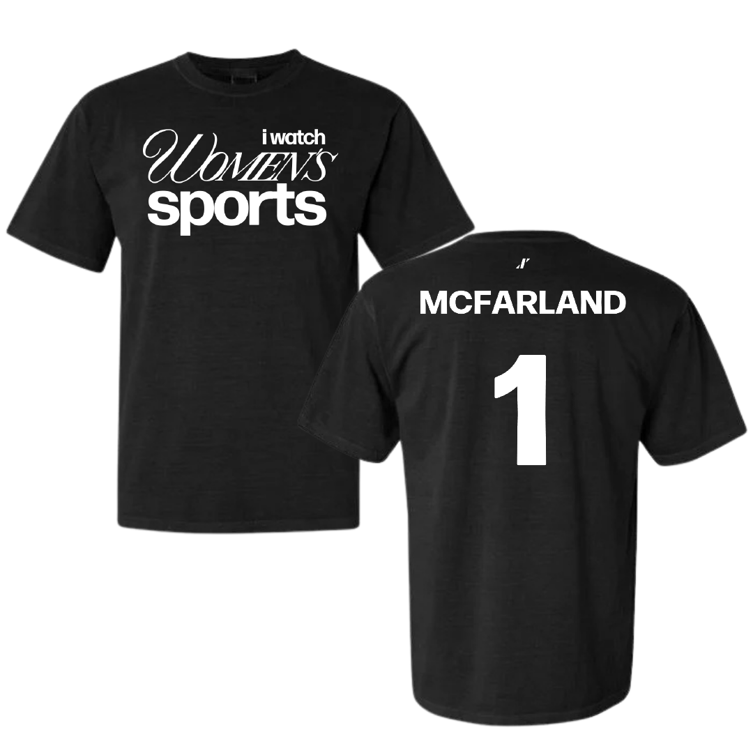 Southeastern Oklahoma State University Volleyball Black WHM Comfort Colors Tee - #1 Riley McFarland