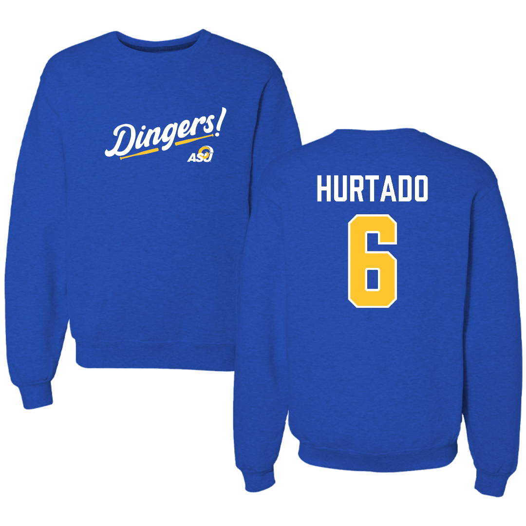 Angelo State University Softball Blue Dingers Crewneck - #6 Penelope Hurtado