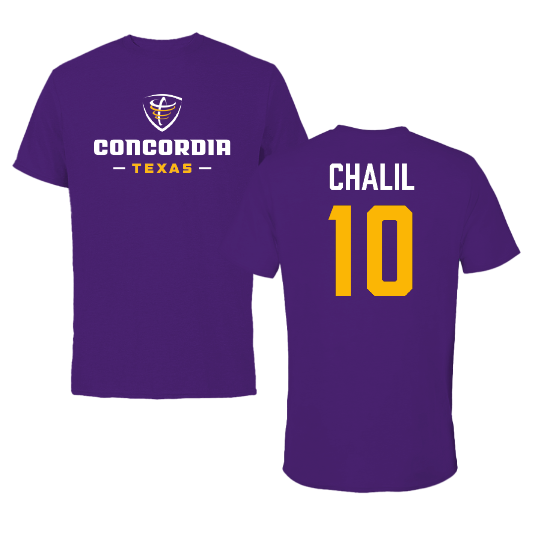 Concordia University (Texas) Flag Football (W) Purple Performance Tee - #10 Sonya Chalil