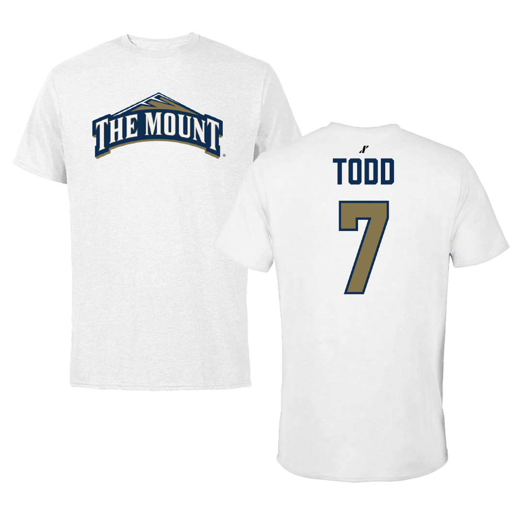 Mount St. Mary's University Rugby (W) White Tee - #7 Amberlyn Todd