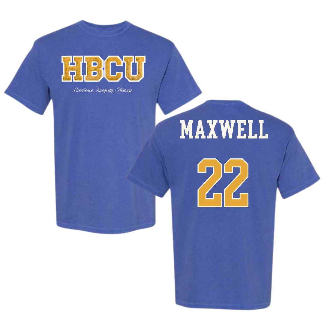 Albany State University Basketball (M) Blue HBCU Varsity Comfort Colors Tee - #22 Greg Maxwell