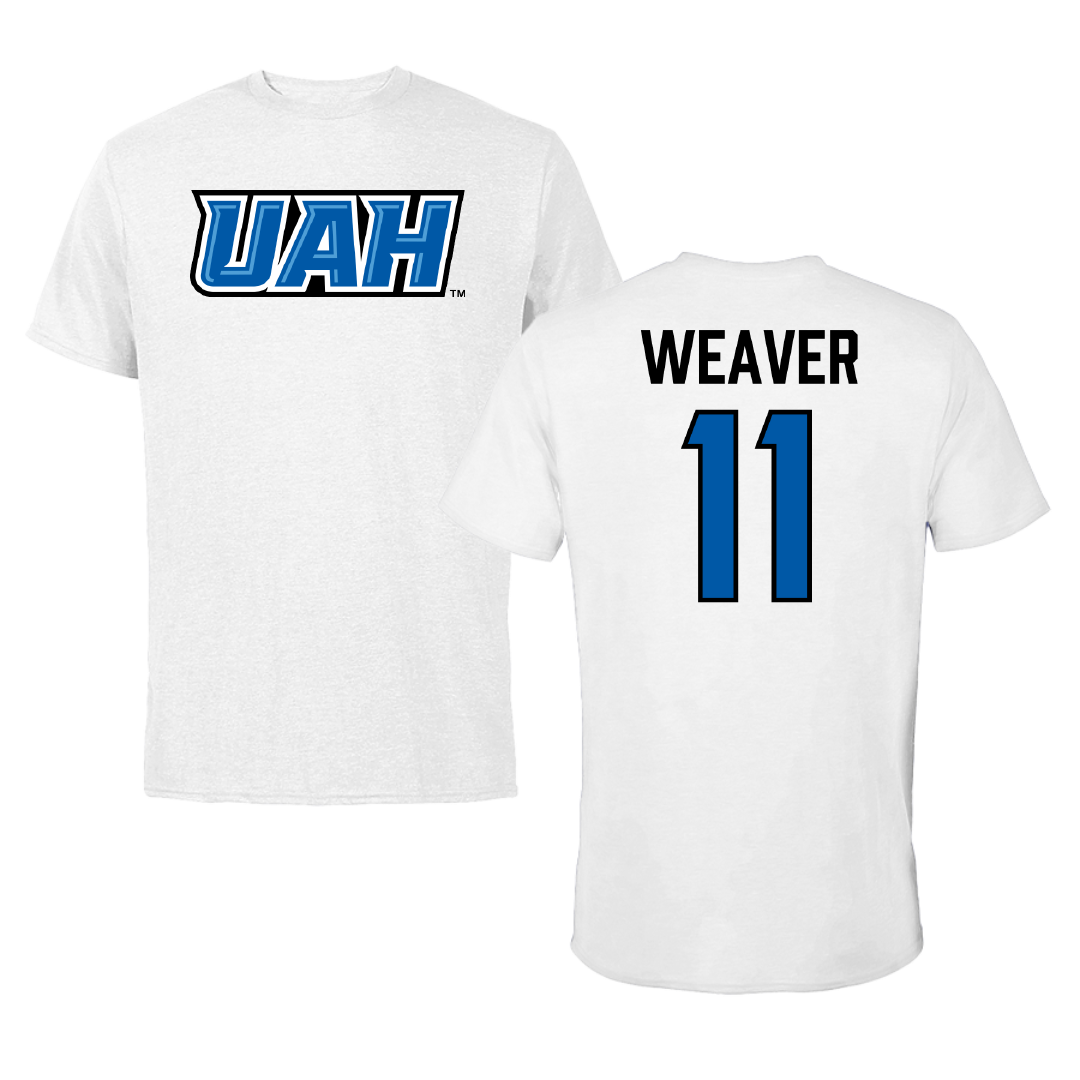 Huntsville Basketball (M) White Tee - #11 Jackson Weaver