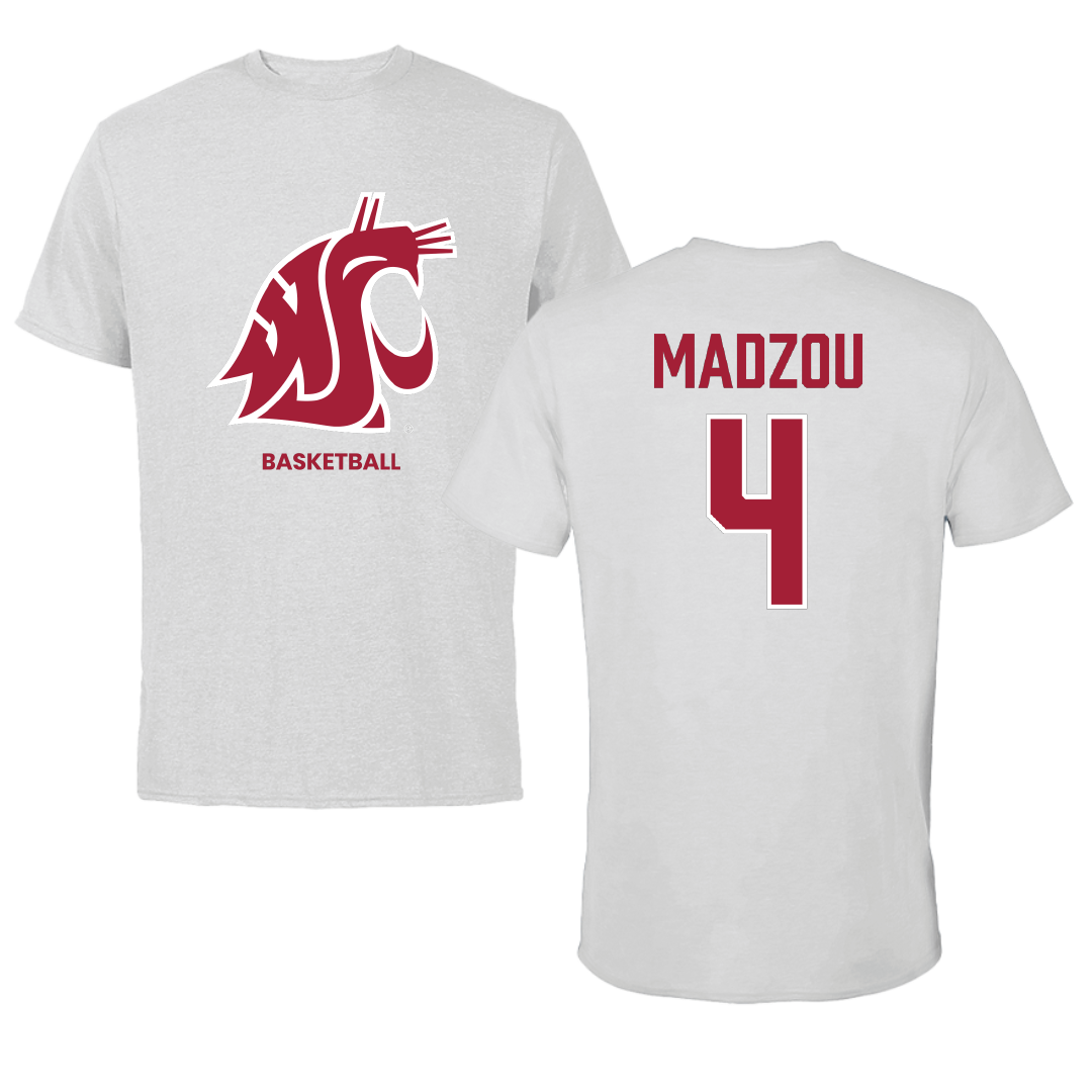 Washington State University Basketball (M) Light Gray Tee - #4 Brunel Madzou