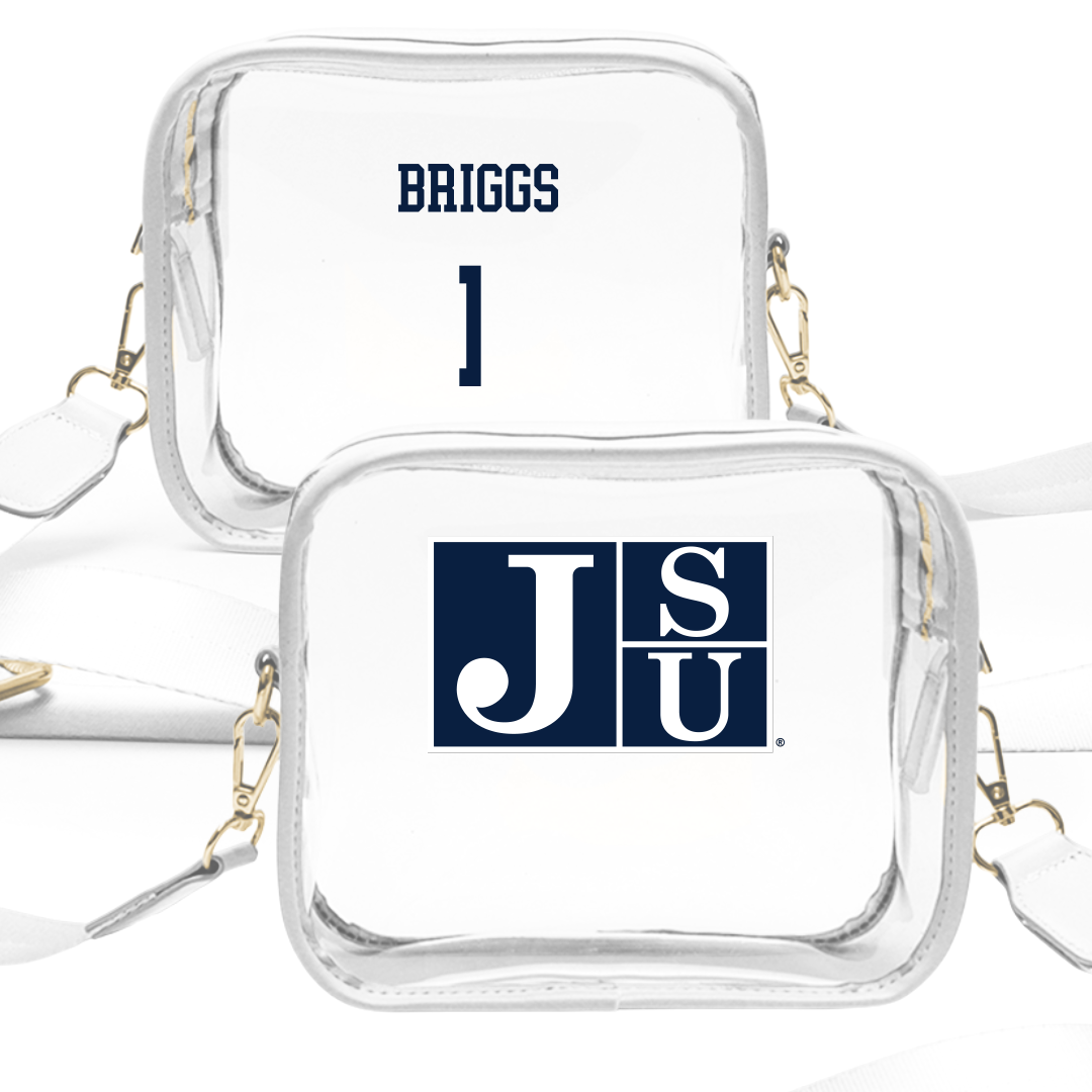 Jackson State University Volleyball (W) White Clear Stadium Bag - #1 Hope Briggs