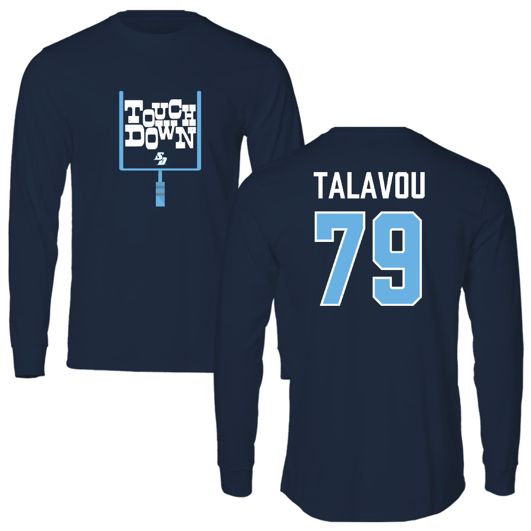 University of San Diego Football Navy Touchdown Performance Long Sleeve - #79 Maicah Talavou
