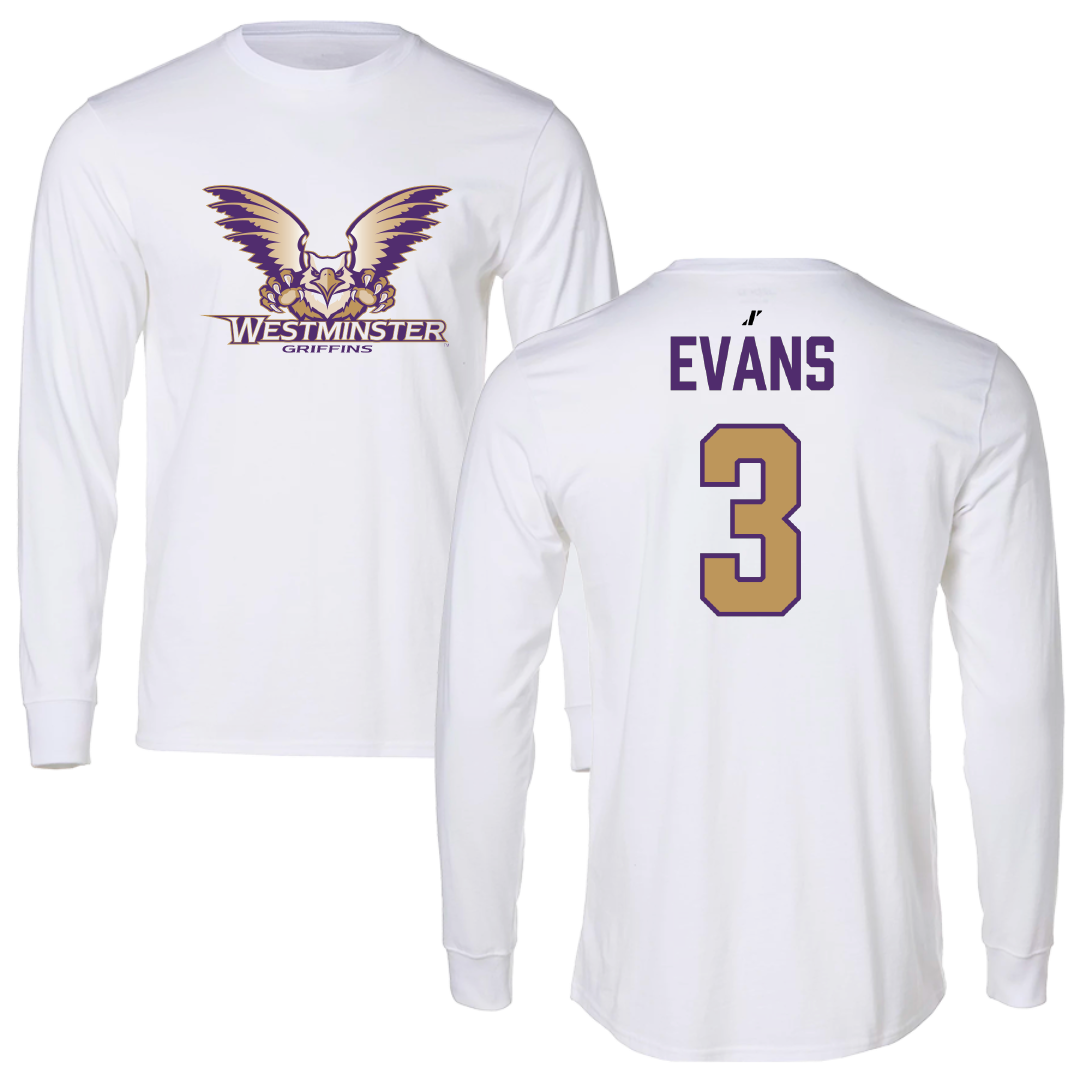 Westminster University (Utah) Basketball (W) White Performance Long Sleeve - #3 Emily Evans