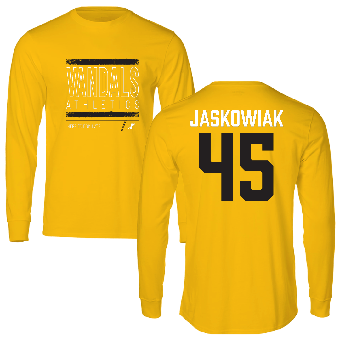 University of Idaho Football Gold Dominate Long Sleeve - #45 Mitchel Jaskowiak